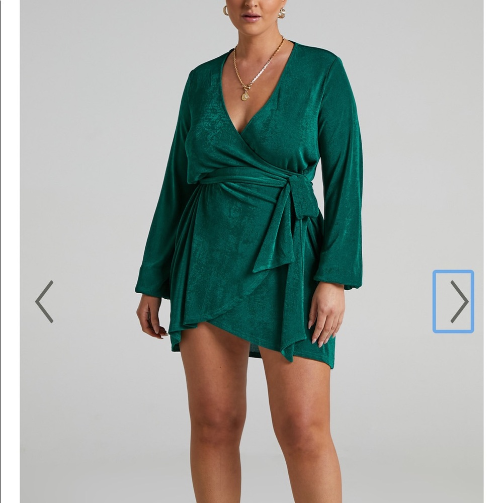 SHOWPO KAYLEY WRAP CENTRE TIE MINI DRESS